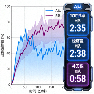 电竞赛事局势胜率走势曲线与数据看板画面