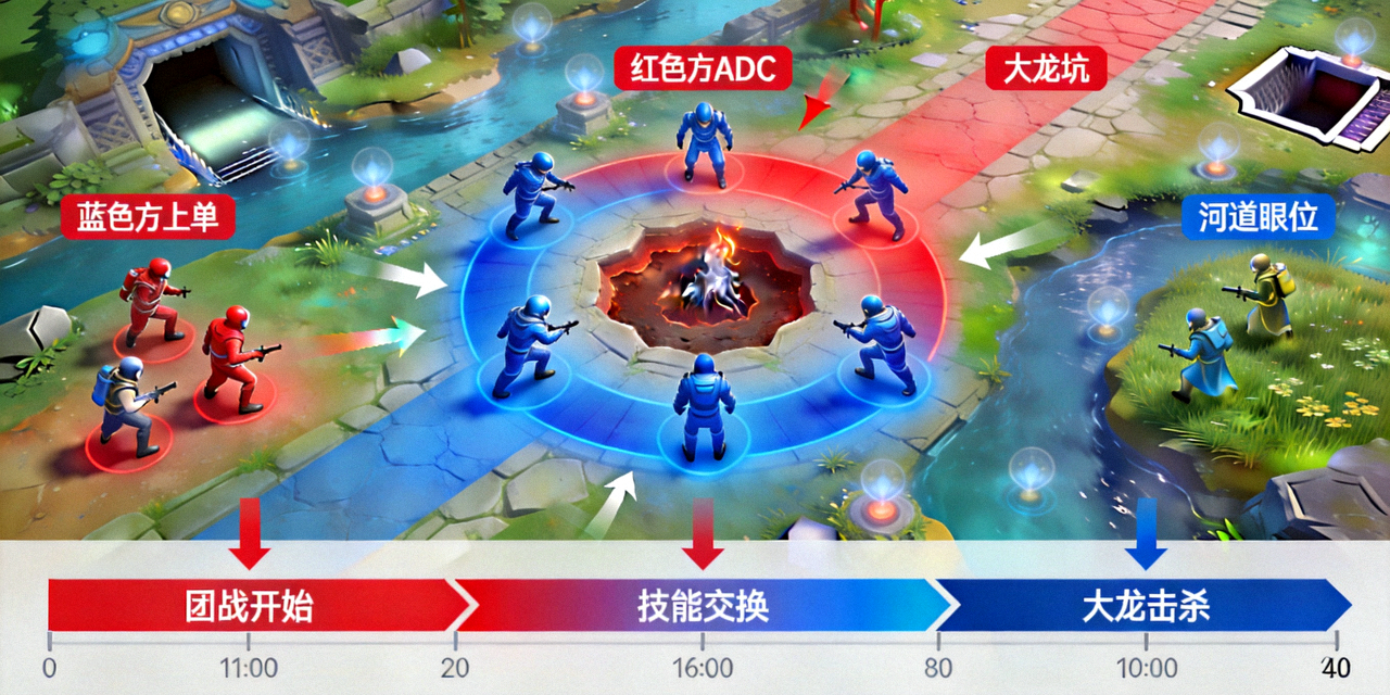 职业联赛大龙团战双方阵型与视野布控动态拆解画面